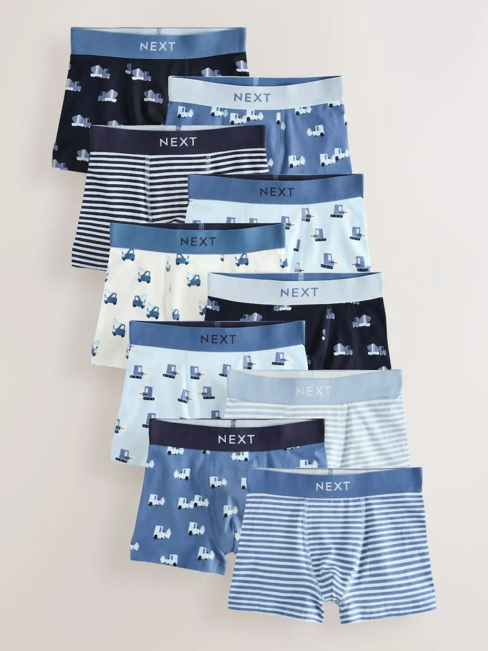 Next Blue Mini Vehicle Trunks 10 Pack (1.5-16yrs)^BOY Baby Boys|Baby Boys