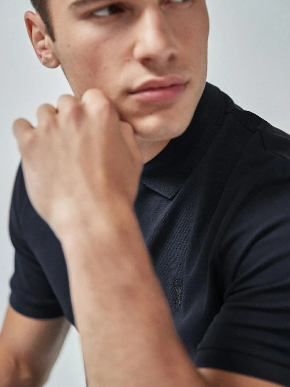 Next Blue Navy Regular Fit Short Sleeve Pique Polo Shirt^ Tops & T-Shirts