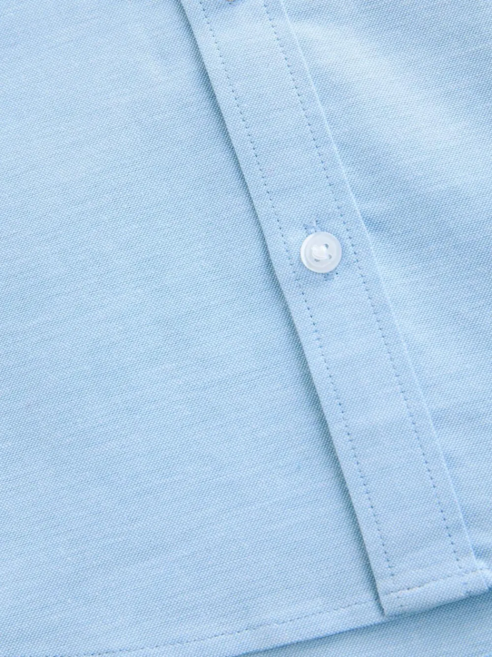 Clearance Next Plain Short Sleeve Cotton Rich Oxford Shirt (3-16yrs) Blue