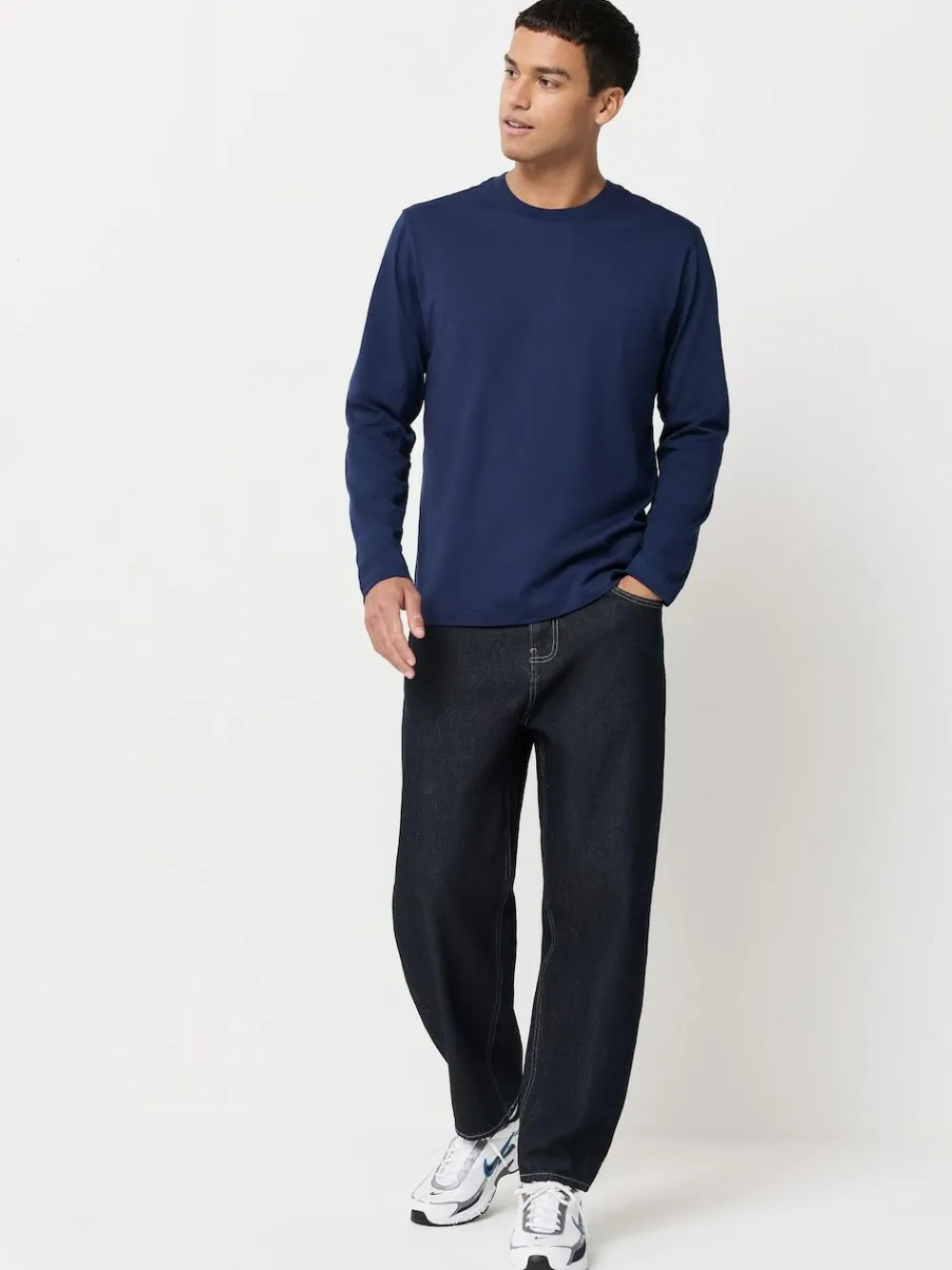 Discount Next Blue Regular Fit Long Sleeve Crew Neck T-Shirt