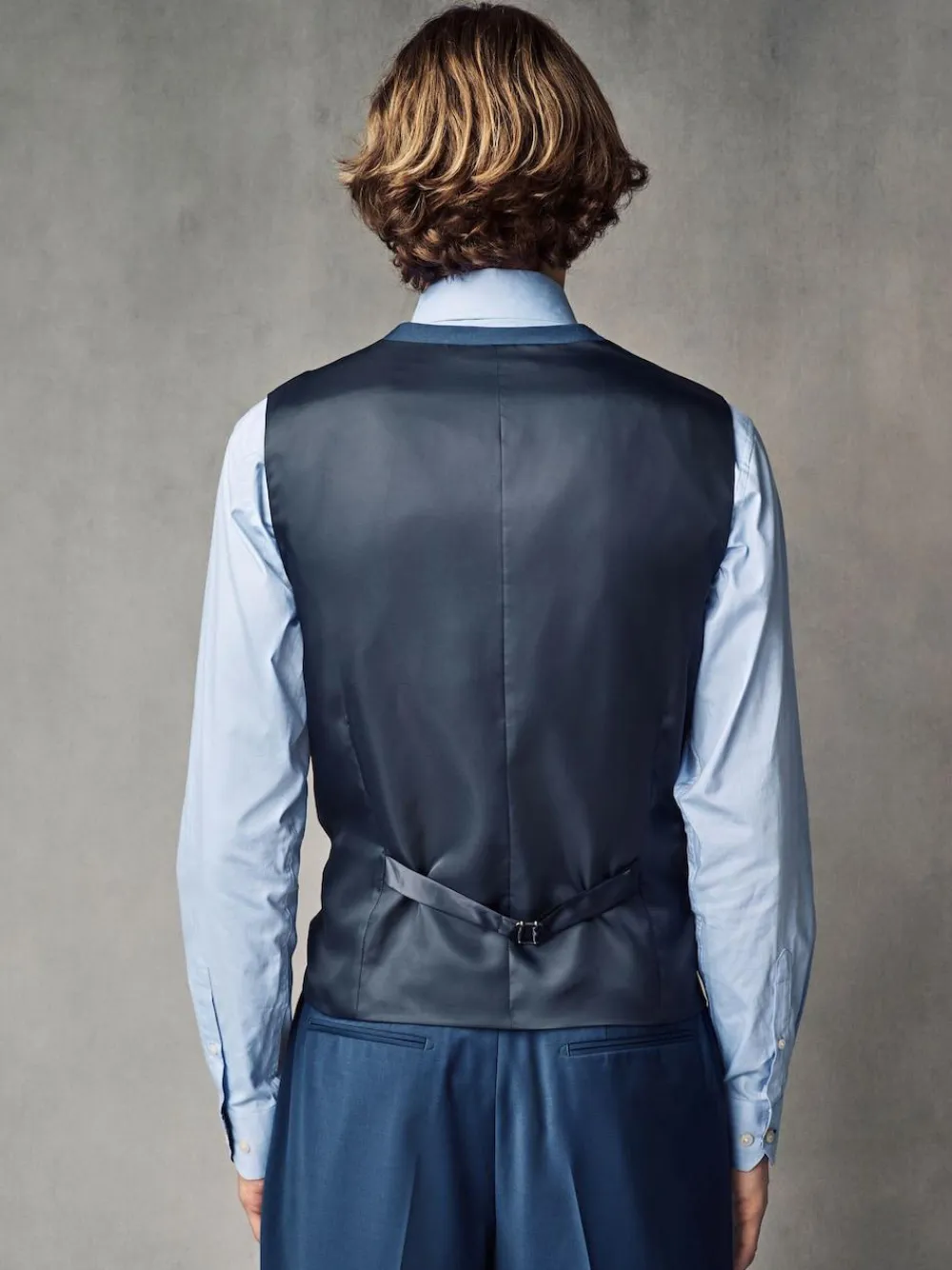 Outlet Next Regular Fit Wool Blend Motionflex Waistcoat Blue