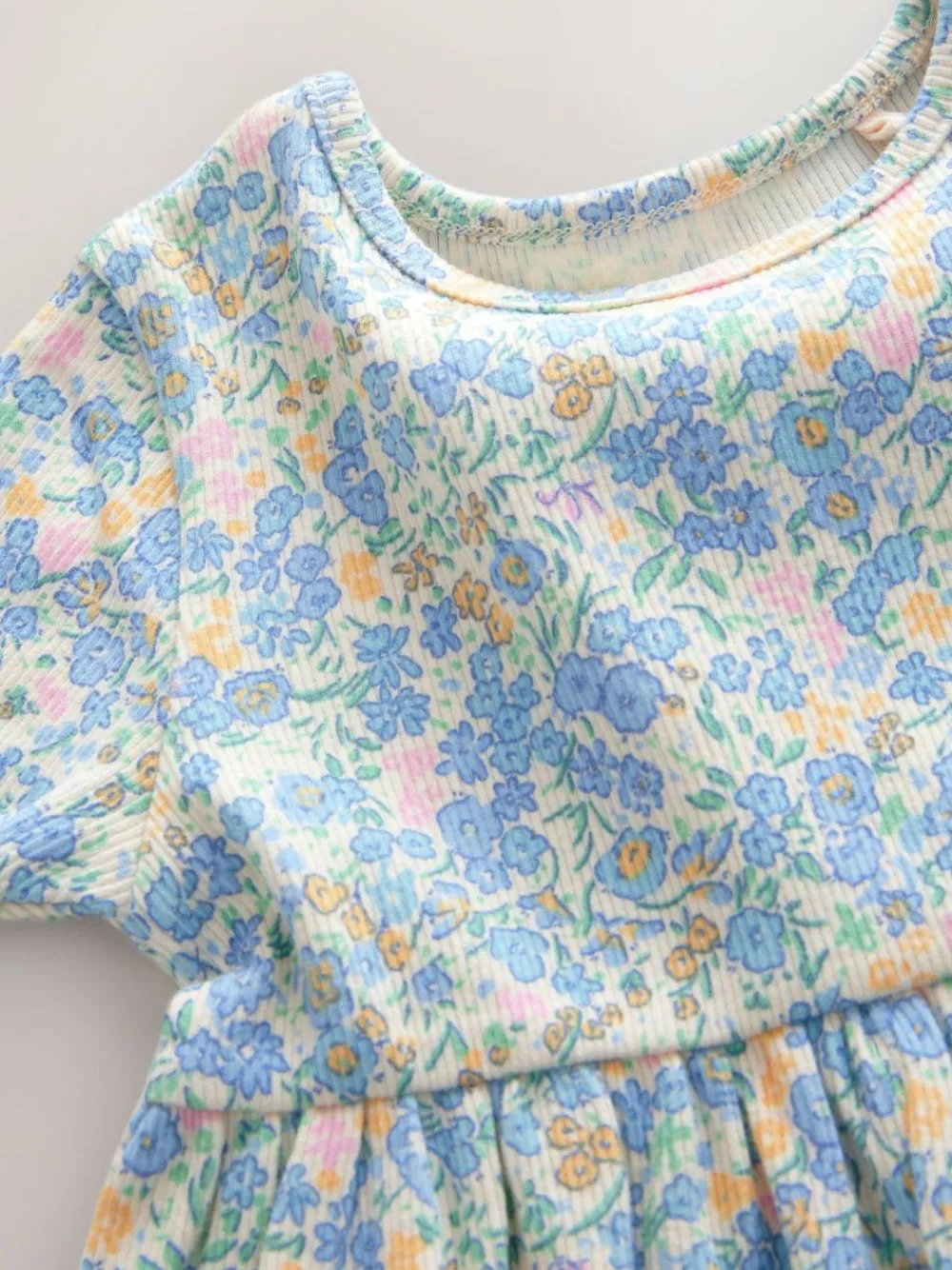 Best Next Blue Ribbed Jersey Dress (3mths-7yrs)