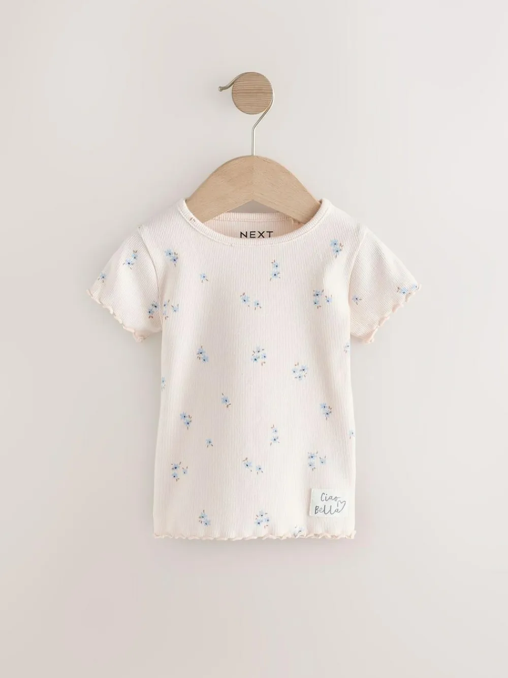 Next Blue Ribbed Short Sleeve Tops 5 Pack (3mths-7yrs)^ Tops|T-Shirts