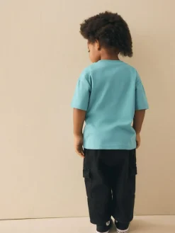 New Next Short Sleeve Interactive T-Shirt (3mths-7yrs) Blue Rocketship