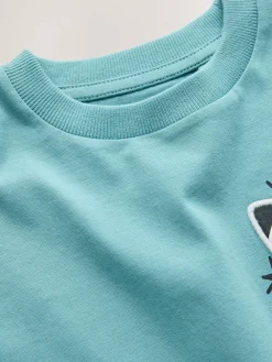 New Next Short Sleeve Interactive T-Shirt (3mths-7yrs) Blue Rocketship