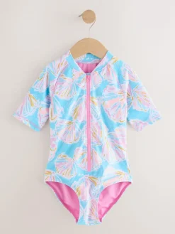 Online Next Short Sleeved Sunsafe Swimsuit (3mths-16yrs) Blue Shell