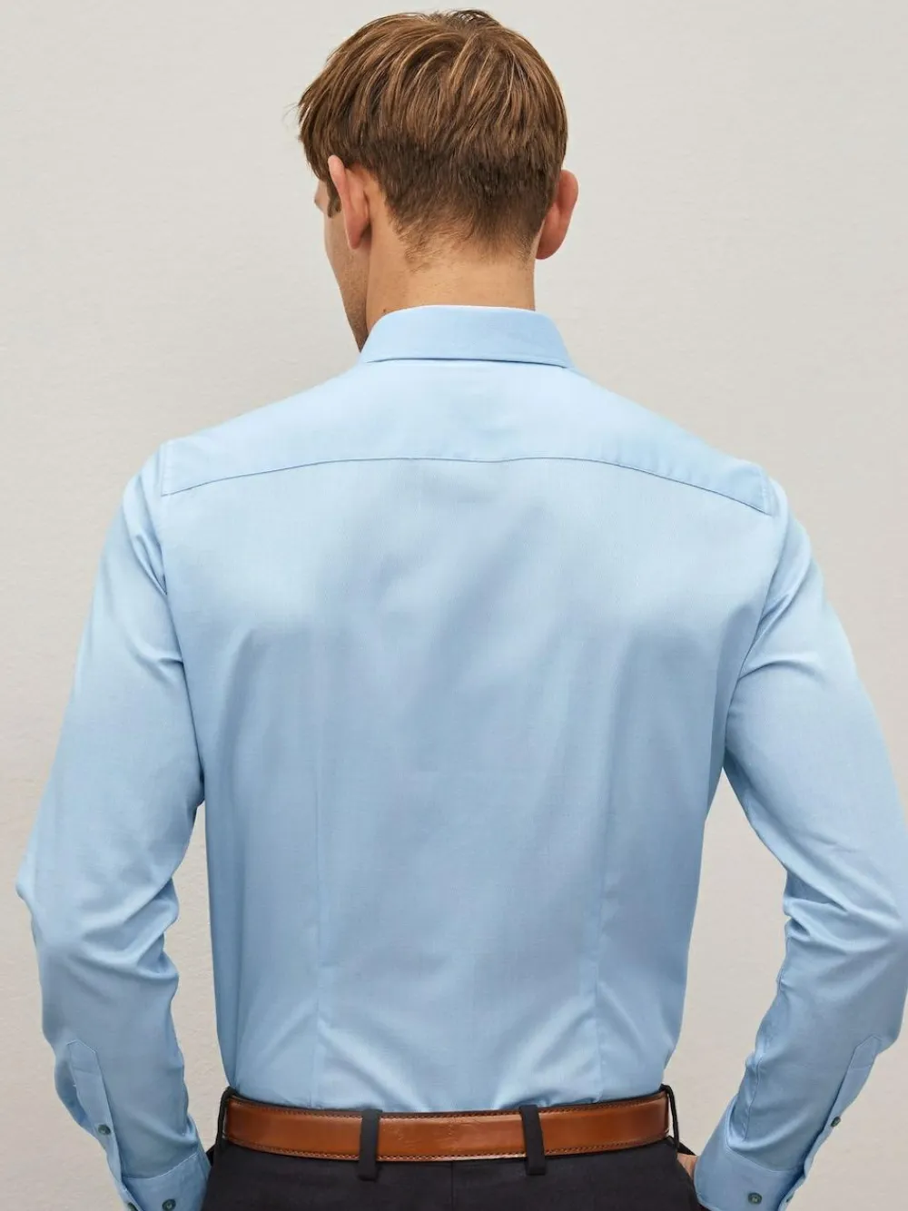 Next Blue Slim Fit Easy Care Textured Single Cuff Smart Shirt^ Occasionwear|Shirts