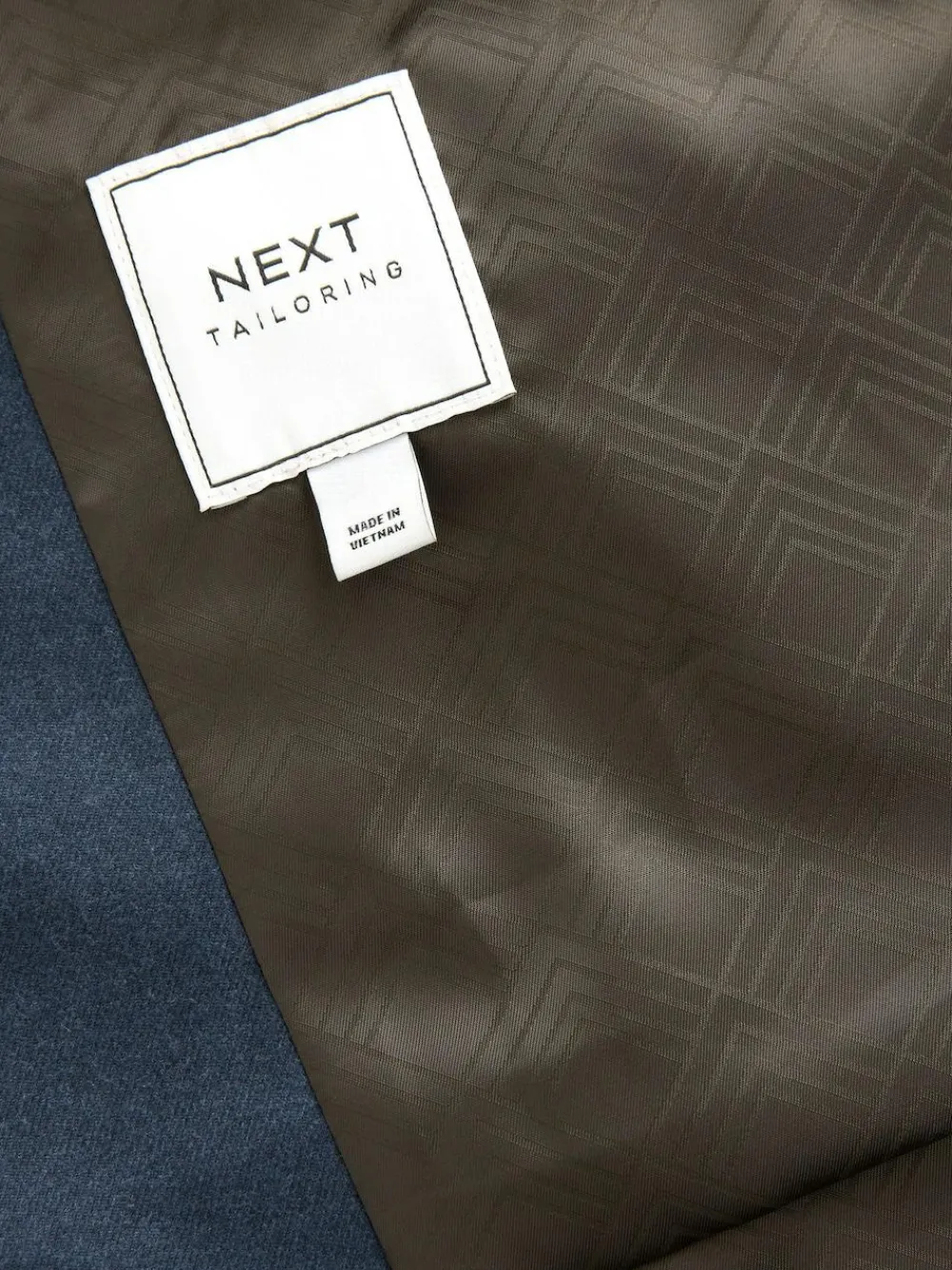 Sale Next Blue Slim Fit Textured Flannel Suit Waistcoat