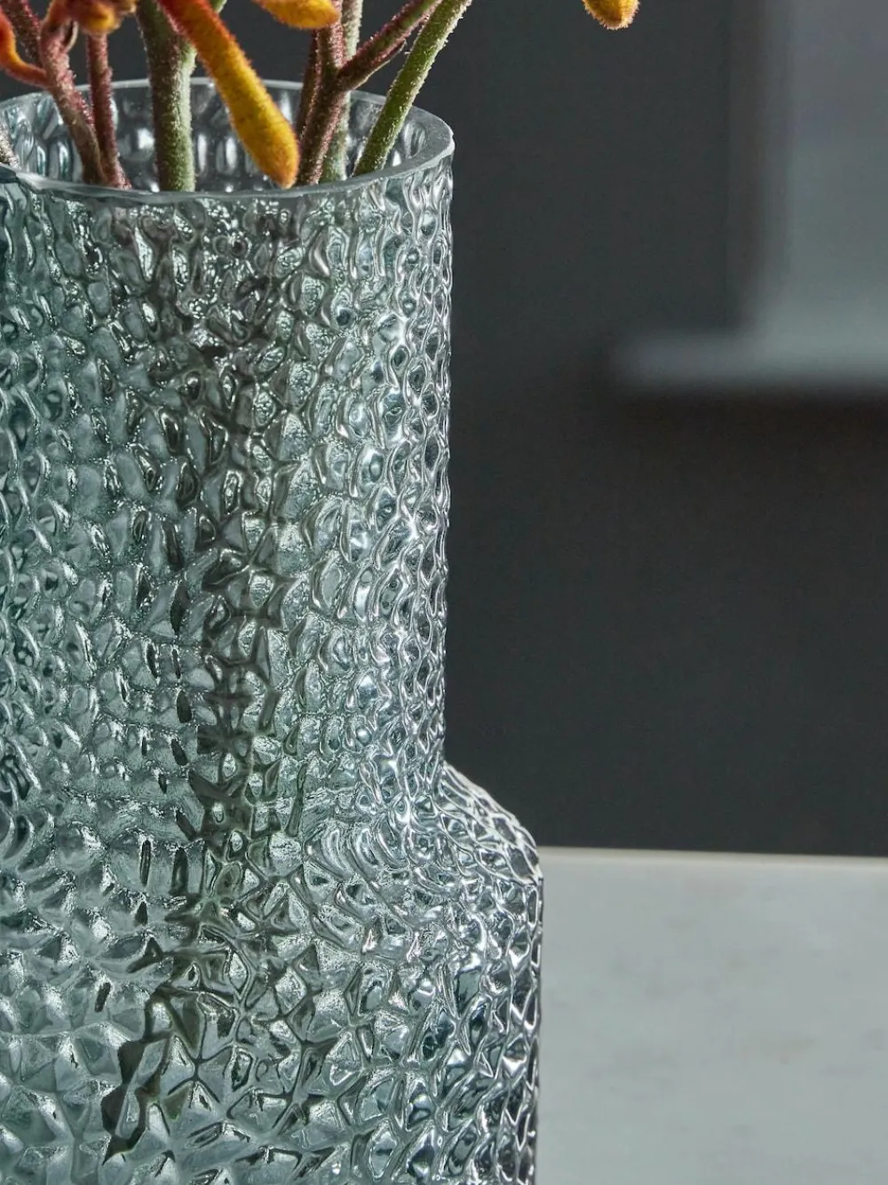 Best Next Blue Small Medium Textured Glass Vase