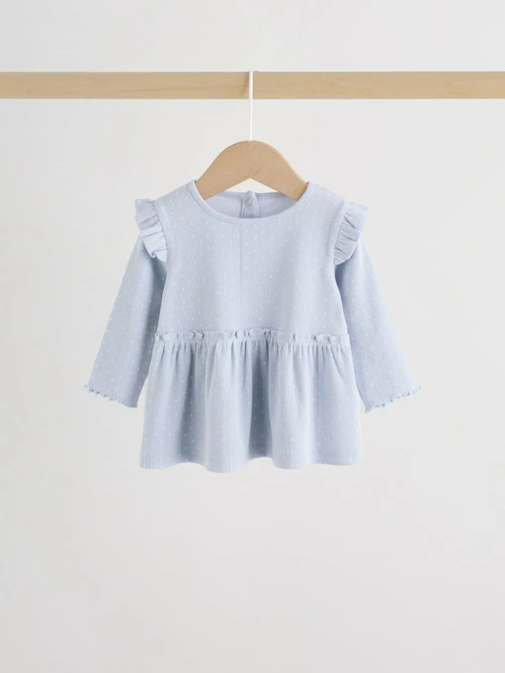 New Next Baby Long Sleeve Frill Top And Leggings Set (0mths-2yrs) Blue Spot
