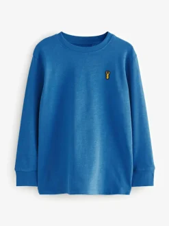 Discount Next Stag Logo Long Sleeve Cosy T-Shirts 4 Pack (3-16yrs) Blue