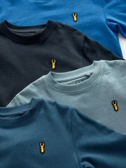 Discount Next Stag Logo Long Sleeve Cosy T-Shirts 4 Pack (3-16yrs) Blue