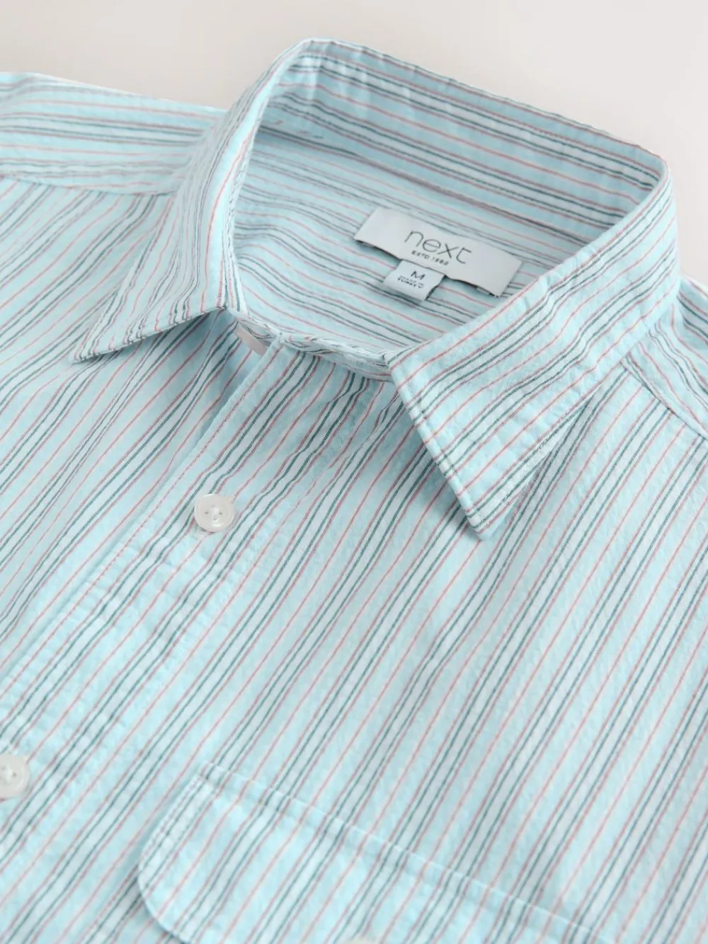 Next Blue Stripe Seersucker Long Sleeve Shirt^ Shirts