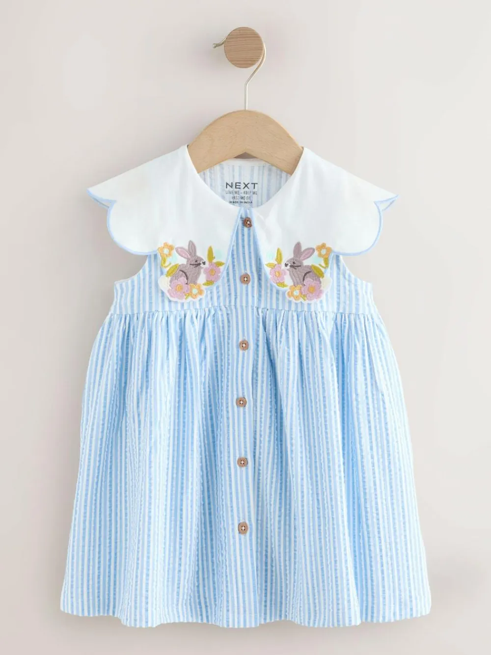 Next Collared Summer Dress (3mths-7yrs) Blue Striped