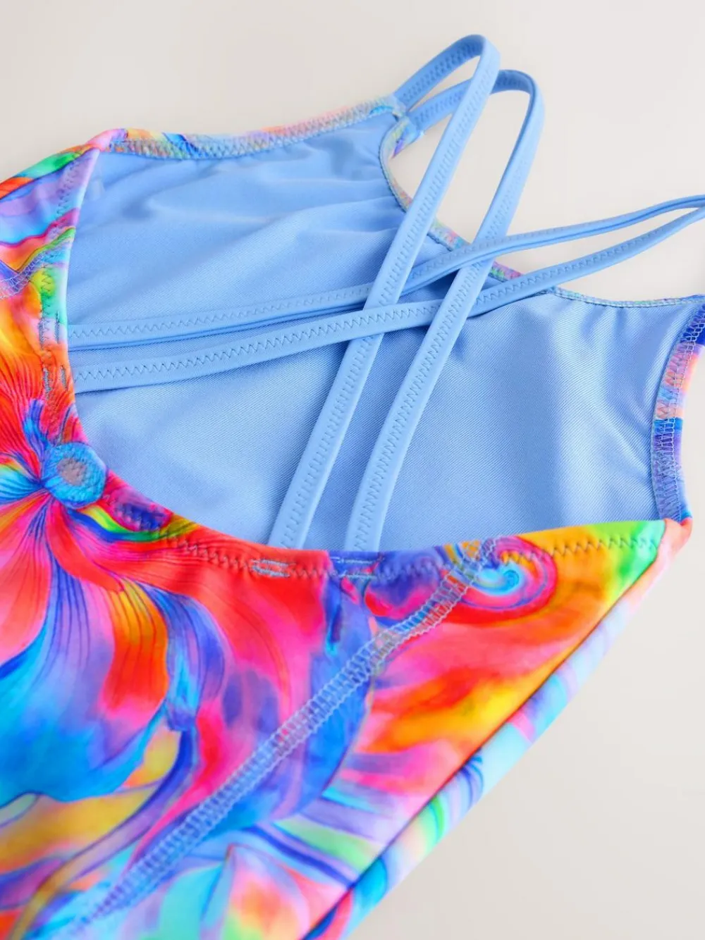 Outlet Next Blue Swirl Double Strap Swimsuit (3-16yrs)