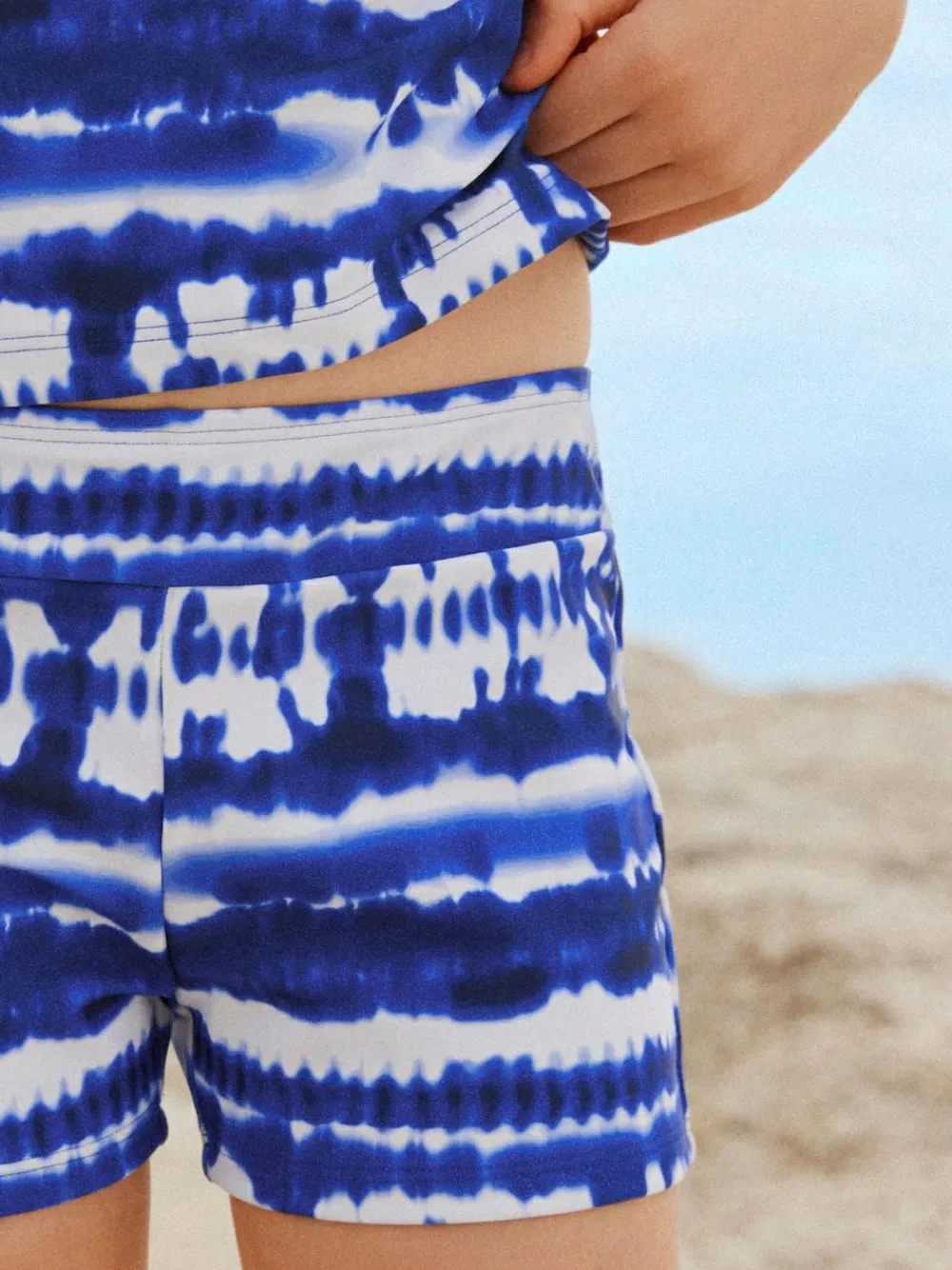 Hot Next Sunsafe Rash Vest And Shorts Swim Set (3-16yrs) Blue Tie Dye