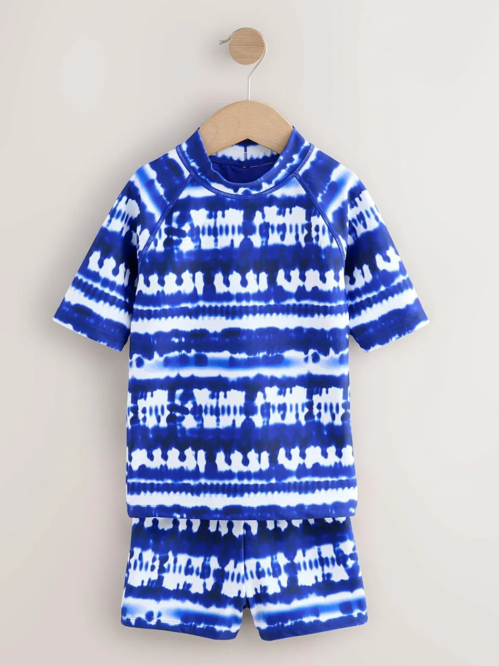 Hot Next Sunsafe Rash Vest And Shorts Swim Set (3-16yrs) Blue Tie Dye