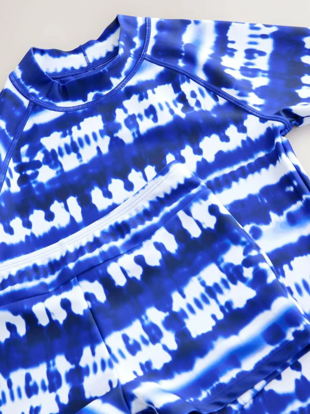 Hot Next Sunsafe Rash Vest And Shorts Swim Set (3-16yrs) Blue Tie Dye