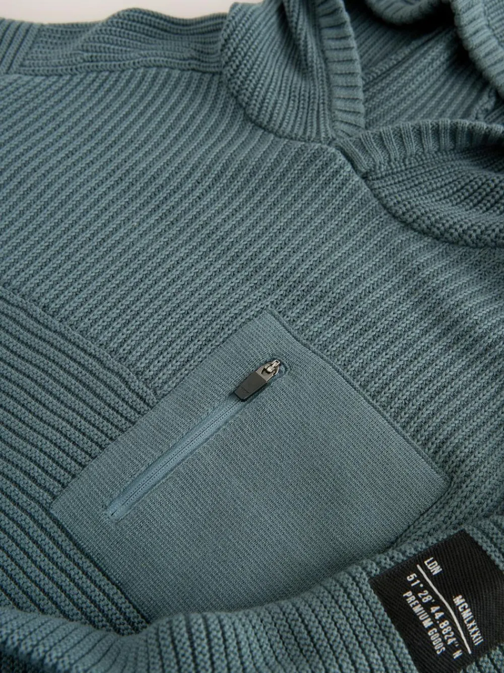Next Blue Utility Knitted Hoodie (3-16yrs)^BOY Sweatshirts & Hoodies|Knitwear & Sweaters