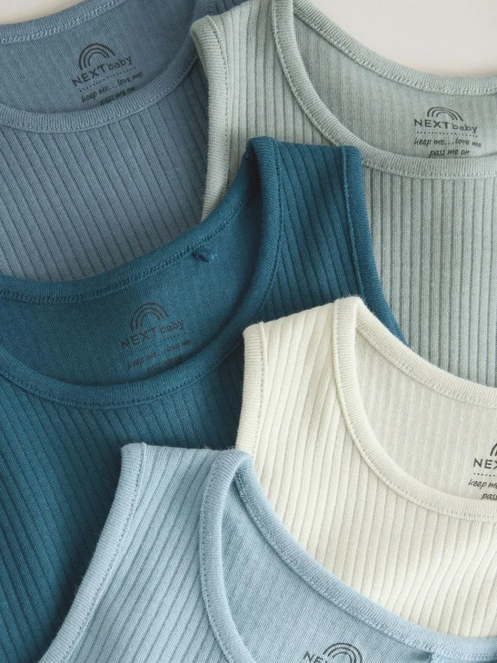 Next Blue Vest Baby Bodysuits 5 Pack^BOY Bodysuits & Vests|Vests