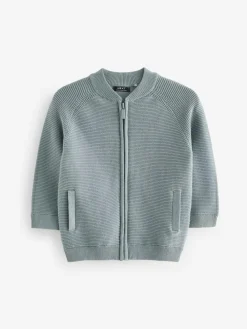 Next Blue Zip Through Cardigan (3mths-7yrs)^BOY Knitwear|Knitwear