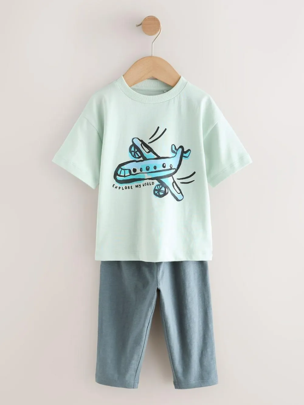 Next Short Sleeve T-Shirts & Joggers Set 3 Pack (3mths-7yrs)^BOY Shorts|Tops