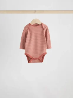 Sale Next Baby Long Sleeve Bodysuits 5 Pack Blue/Brown