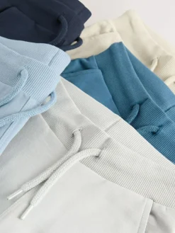 Sale Next Blue/Ecru/ Navy Blue Skinny Fit Joggers 5 Pack (3mths-7yrs)