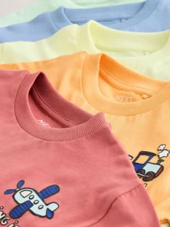 Next Small Short Sleeve Graphic T-Shirts 5 Pack (3mths-7yrs)^BOY Tops|Tops