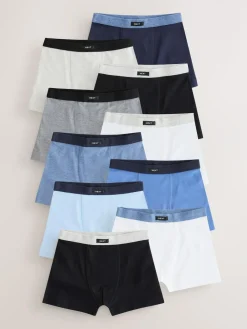 Online Next Soft Waistband Trunks 10 Pack (2-16yrs) Blue/Grey