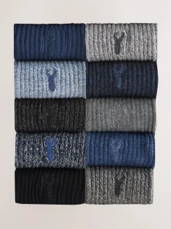 Next Stag Embroidered Heavyweight Socks 10 Pack^ Nightwear|Socks