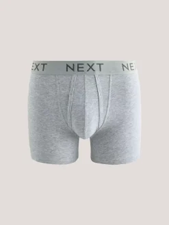 Next Blue/Grey/Black 5 Pack A-Front Cotton Rich Boxers^ Underwear|Underwear