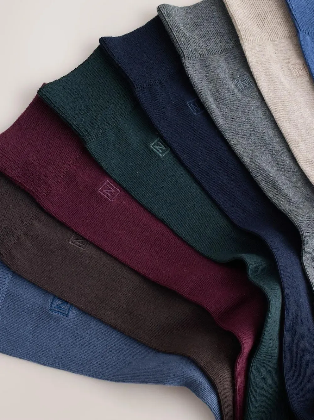 Clearance Next 8 Pack Embroidered Lasting Fresh Socks Blue/Grey/Green