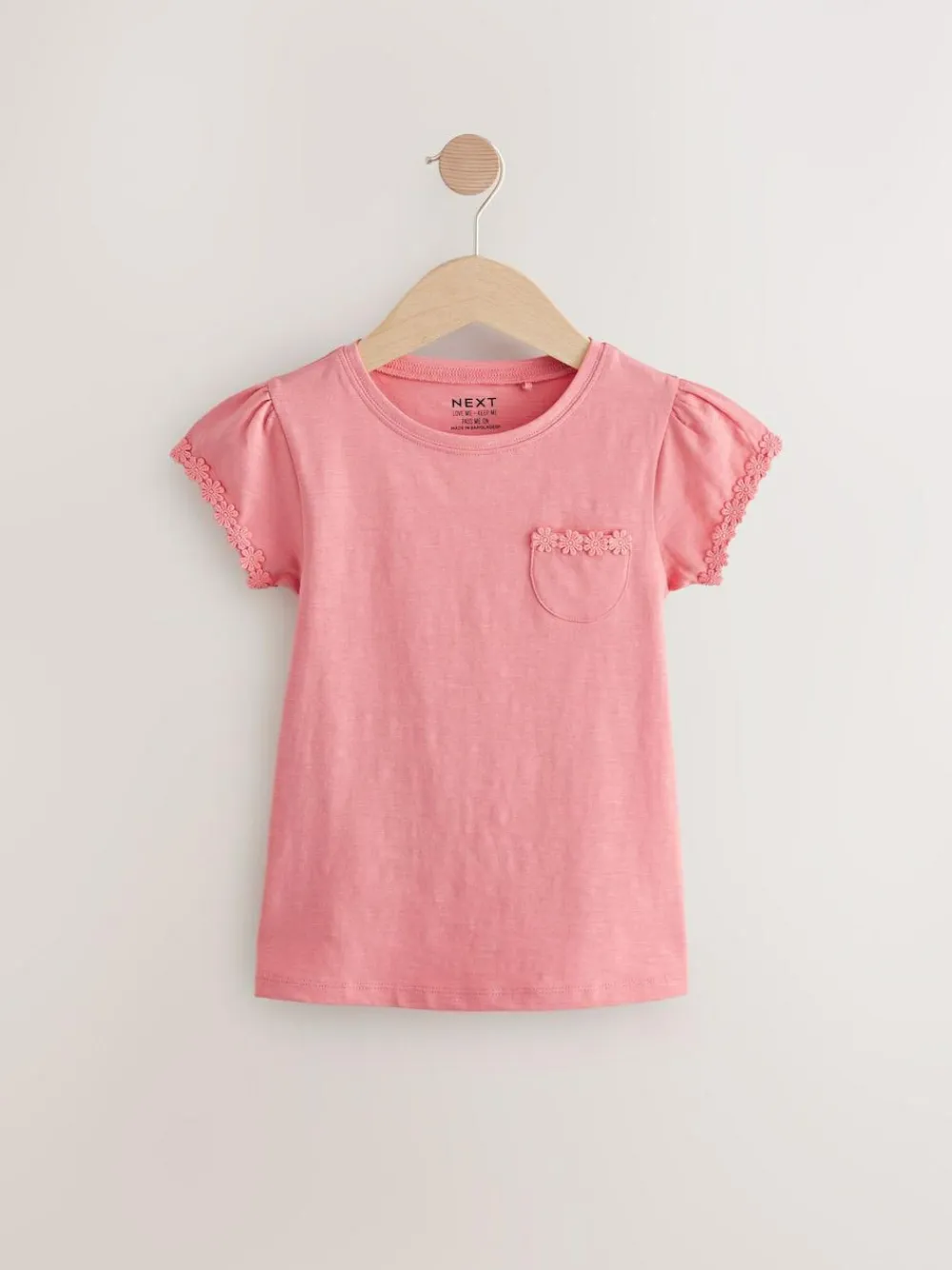 Clearance Next Blue/Pink/White Daisy Trim T-Shirts 3 Pack (1.5-16yrs)