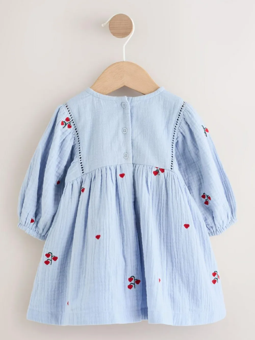 Next Blue/Red Baby Long Sleeve Embroidered Dress (0mths-2yrs)^ Dresses|Dresses