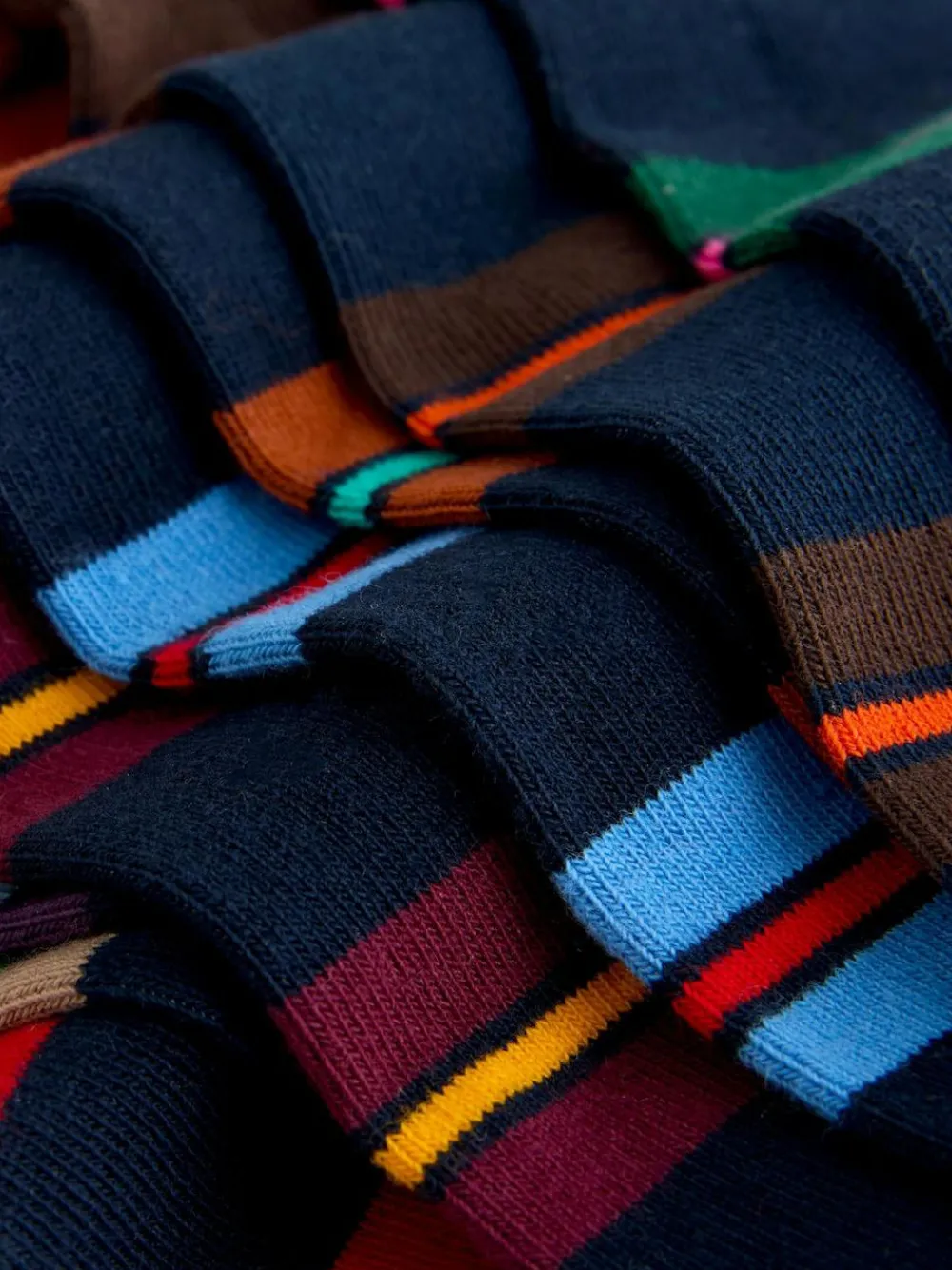 Next Blue/Red/Brown Striped Pattern Socks 8 Pack^ Socks|Socks