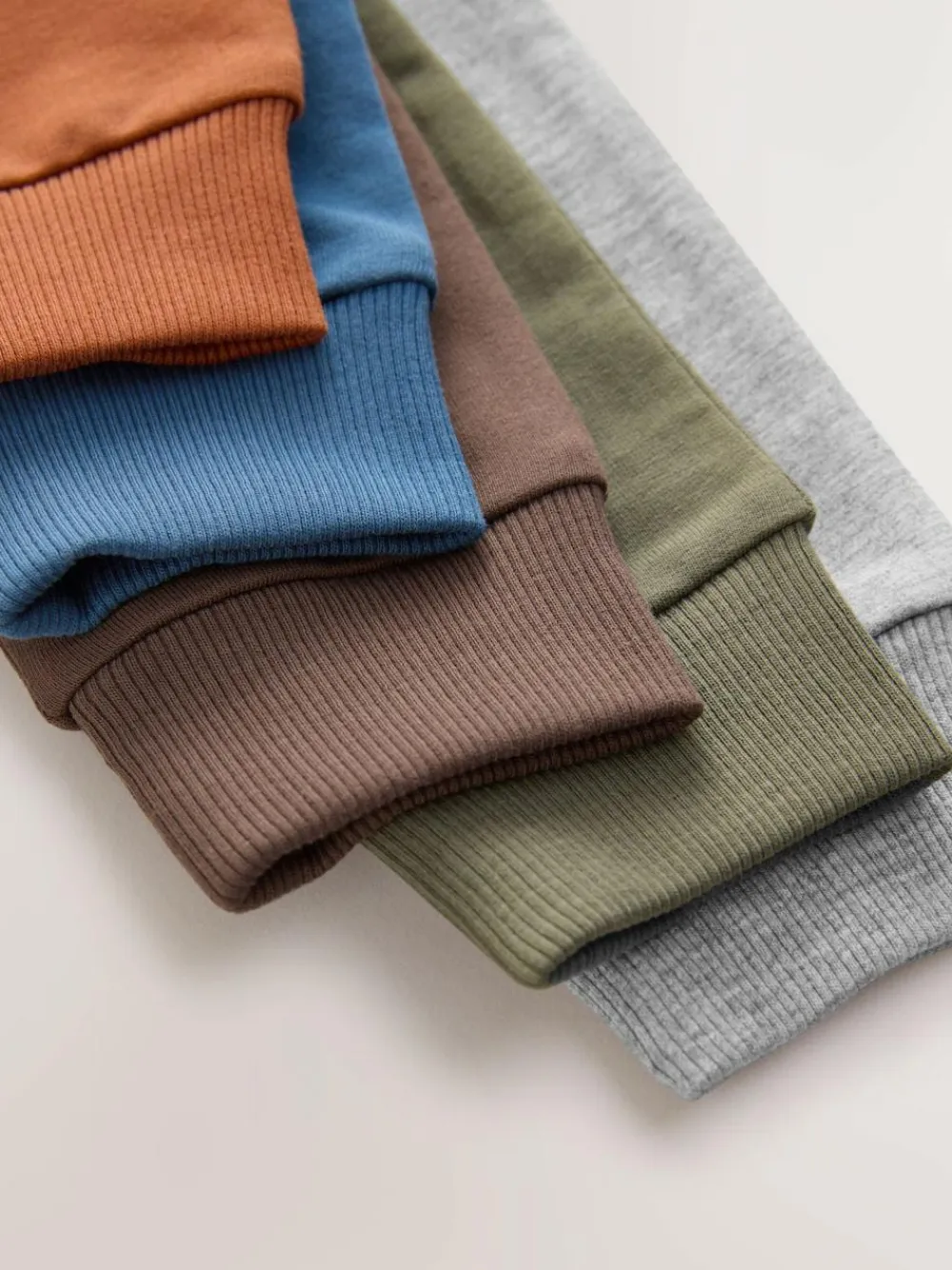 Online Next Blue/Rust Orange/ Khaki Green Skinny Fit Joggers 5 Pack (3mths-7yrs)