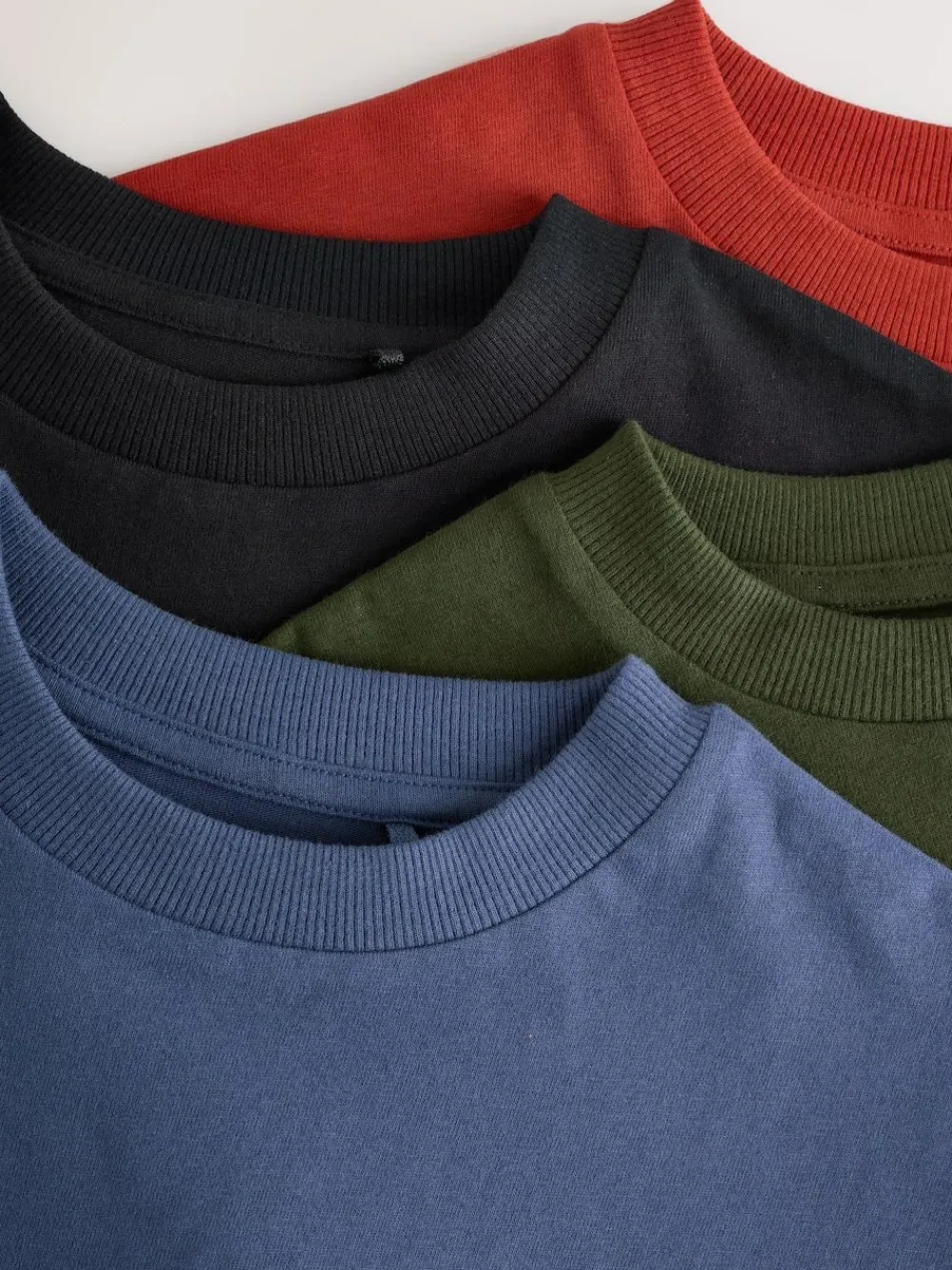 Hot Next Relaxed Fit Short Sleeve T-Shirts 4 Pack (3-16yrs) Blue/Rust/Khaki/Black