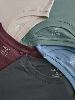Next Essential Cotton T-Shirts Relaxed Fit 5 Pack^ Nightwear|Tops & T-Shirts