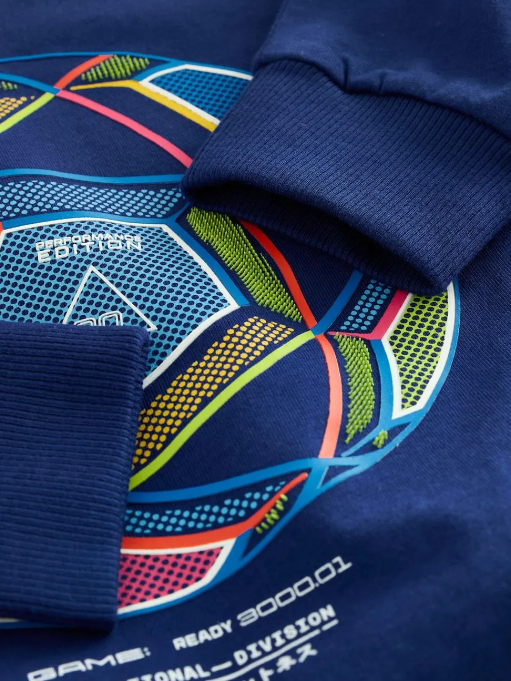 Next Blue/Teal/Black Football Relaxed Fit Graphic Print Long Sleeve T-Shirts 3 Pack (3-16yrs)^BOY Tops|T-Shirts