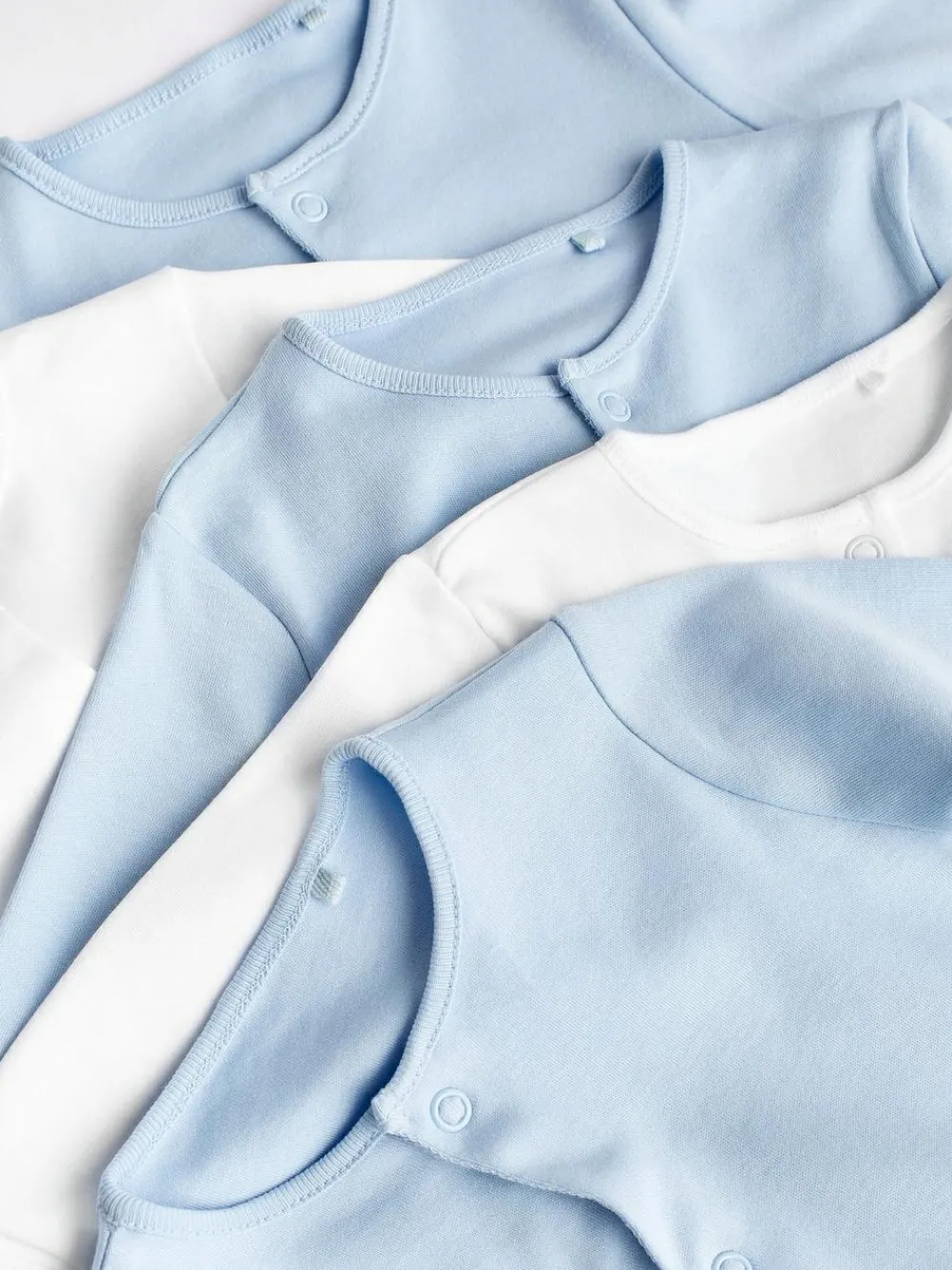 Next Blue/White 5 Pack Baby Sleepsuits (0-2yrs)^BOY Nightwear|Nightwear
