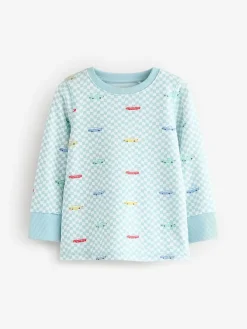 Hot Next Blue/White Cars Snuggle Pyjamas 3 Pack
