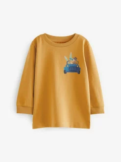 Next Long Sleeve Animal Print Character T-Shirts 3 Pack (3mths-7yrs)^BOY Newborn Clothing|Tops