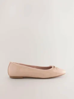 Outlet Next Extra Wide Fit Round Toe Ballerina Shoes Blush Pink Patent