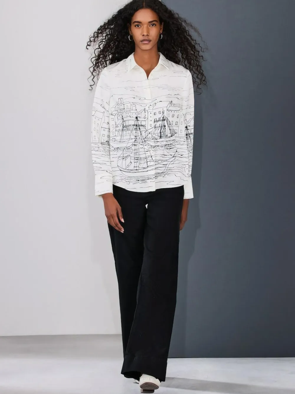 Discount Next Long Sleeve Shirt Boat Print