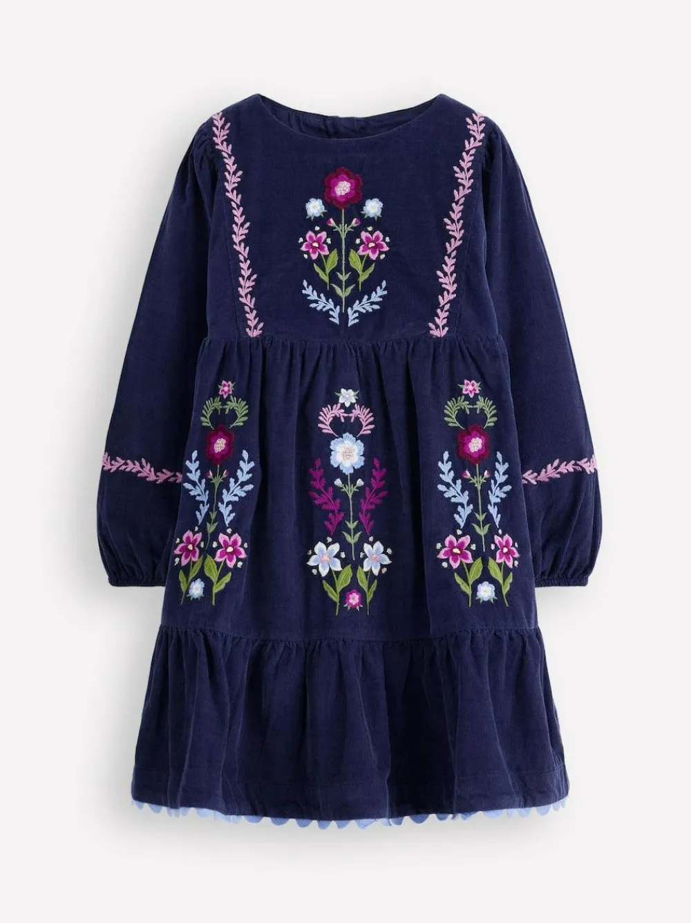 Best Boden Clover Blouson Cord Dress Blue