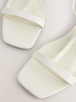 Discount Next Standard/Wide Fit Forever Comfort® Low Block Strappy Sandals Bone