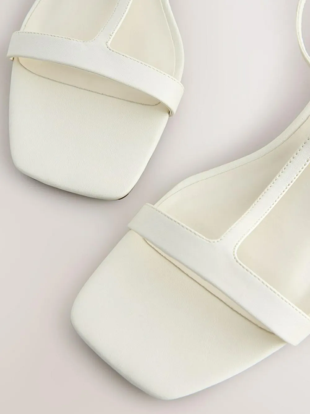Discount Next Standard/Wide Fit Forever Comfort® Low Block Strappy Sandals Bone