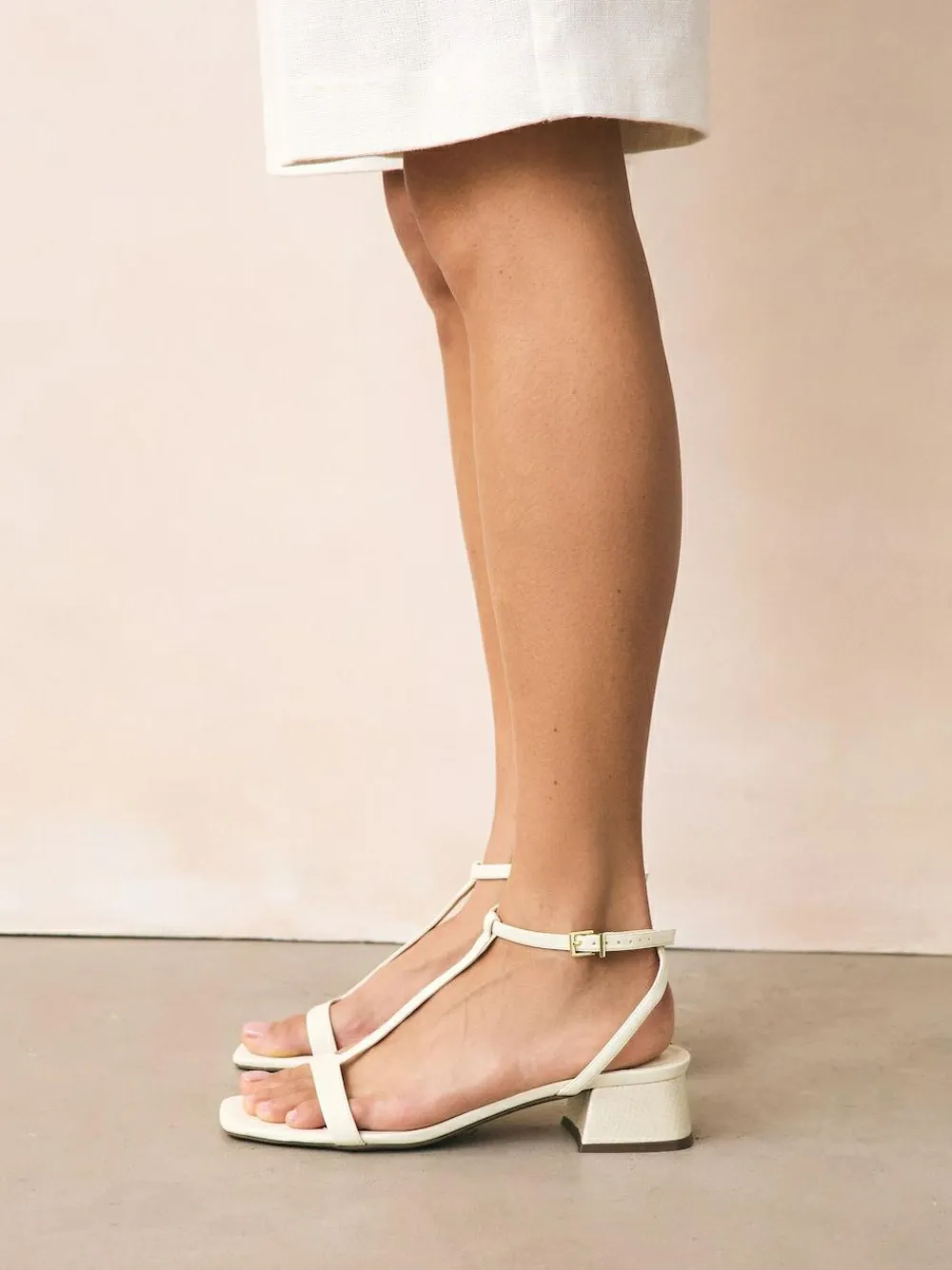 Discount Next Standard/Wide Fit Forever Comfort® Low Block Strappy Sandals Bone