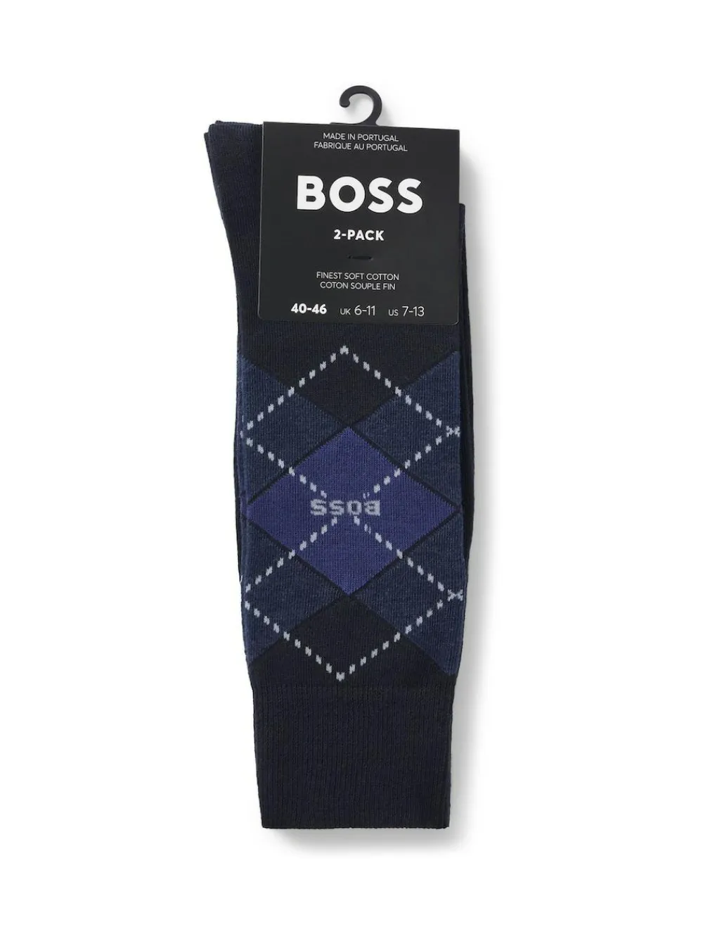 Hot BOSS Blue Argyle Socks 2 Pack